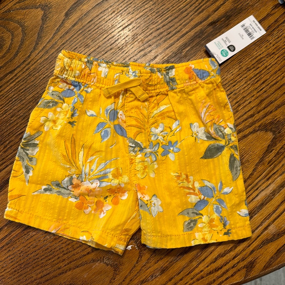 Carter’s Baby Floral Print Seersucker Drawstring Shorts NWT